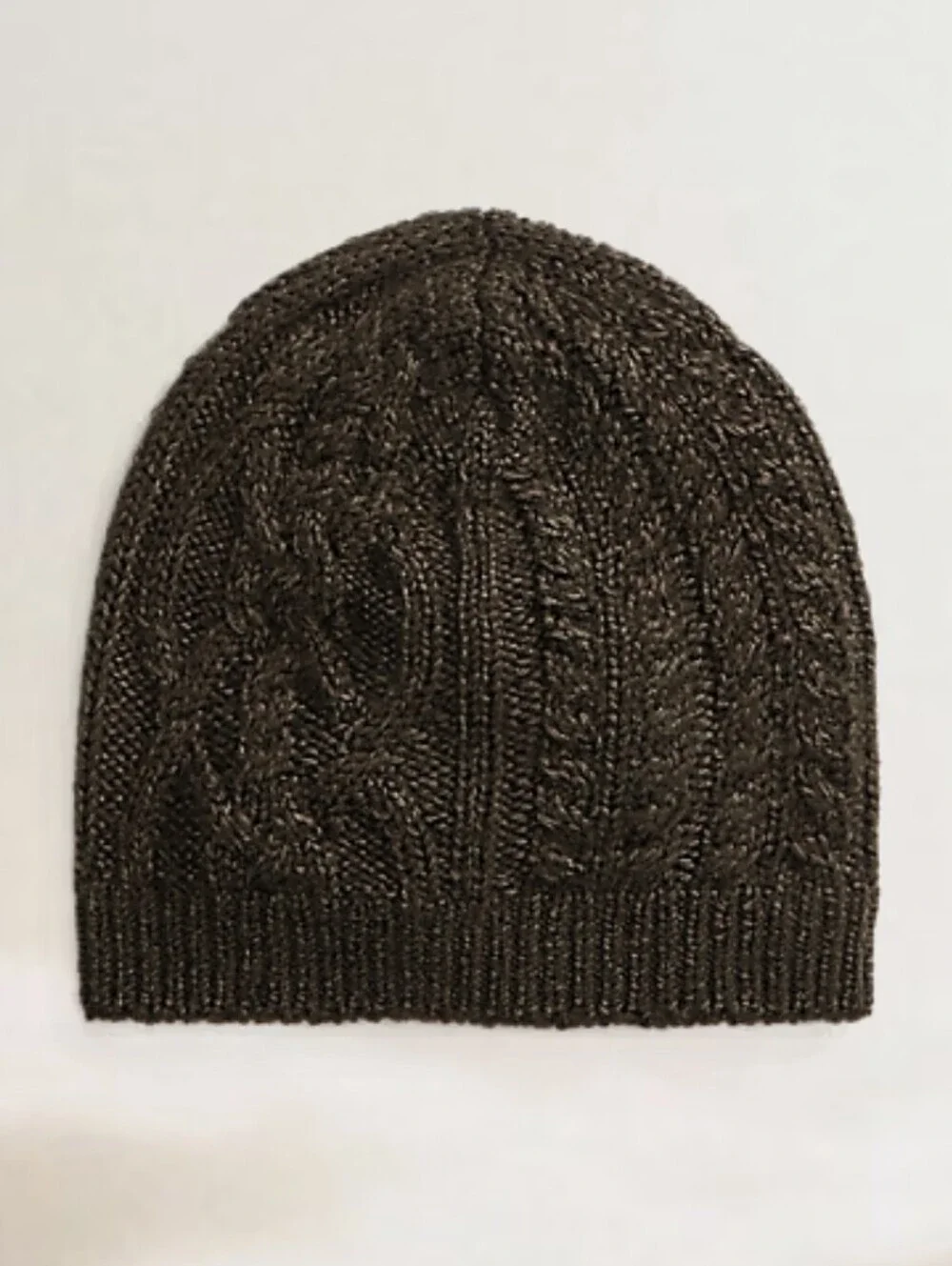 Ralph Lauren NOWT Purple Label Cable-Knit Silk-Cashmere Beanie Hat.
